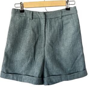 Forever 21 Blue Tweed High Rise Dress Shorts Medium NWT